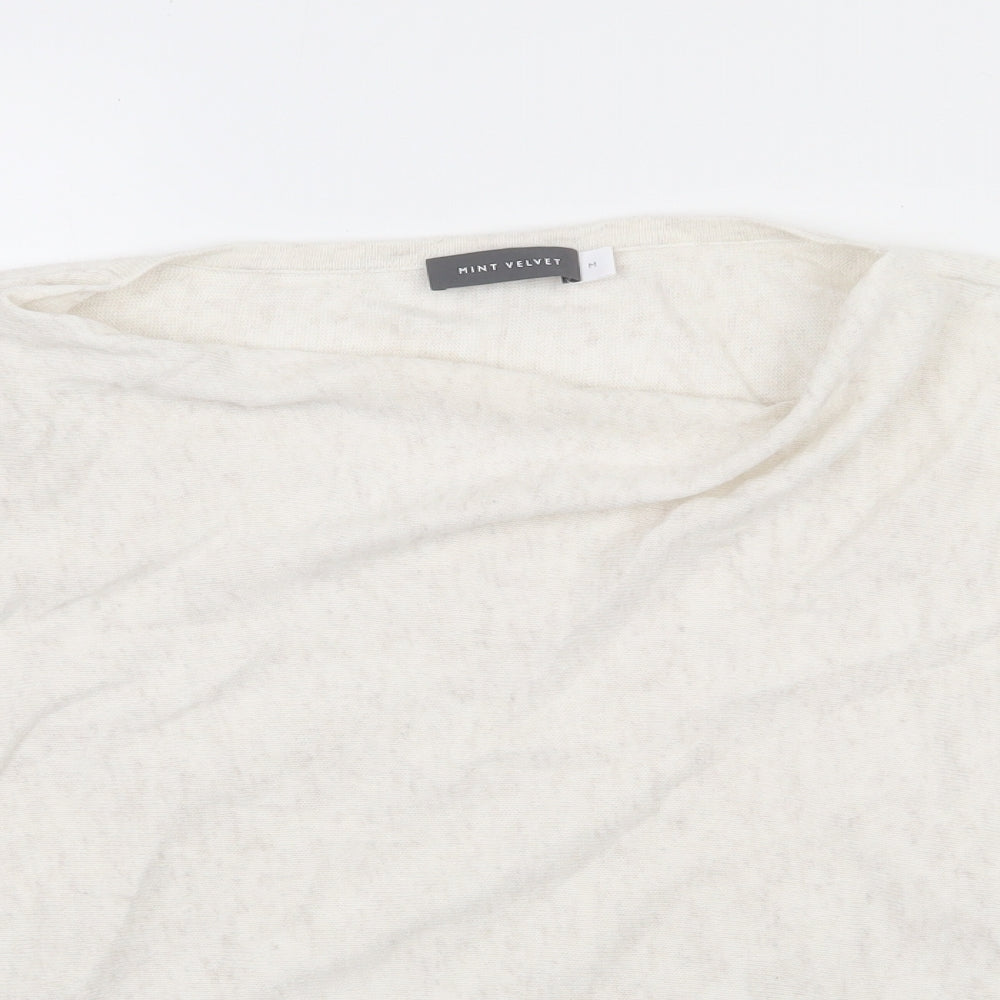 Mint Velvet Womens Ivory Cowl Neck  Cotton Pullover Jumper Size M