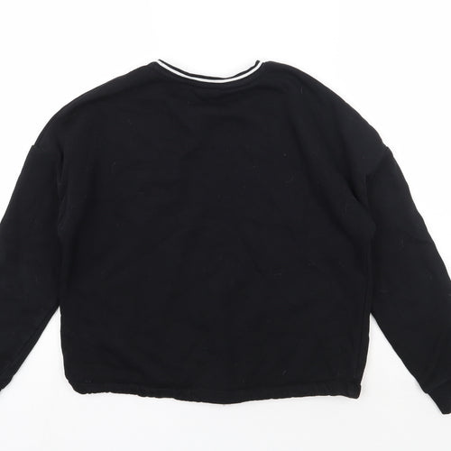 Marks and Spencer Girls Black  Cotton Pullover Sweatshirt Size 13-14 Years  Pullover - Future