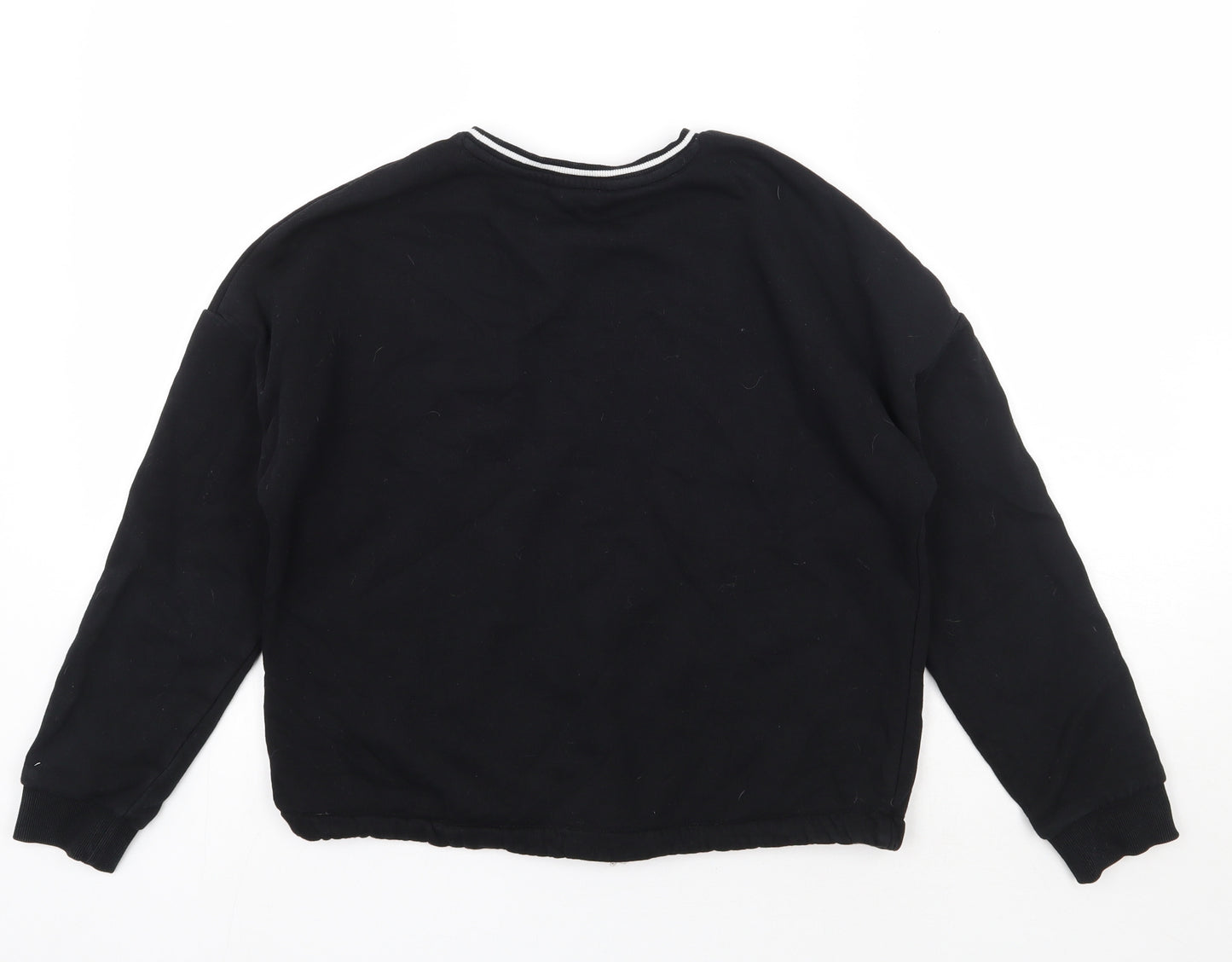 Marks and Spencer Girls Black  Cotton Pullover Sweatshirt Size 13-14 Years  Pullover - Future