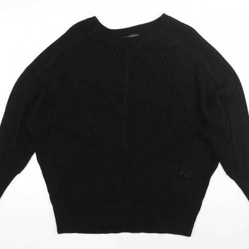 Dorothy Perkins Womens Black Round Neck  Acrylic Pullover Jumper Size 14