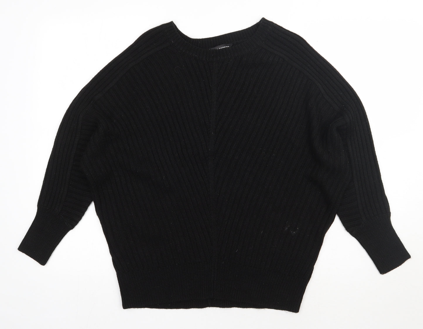 Dorothy Perkins Womens Black Round Neck  Acrylic Pullover Jumper Size 14