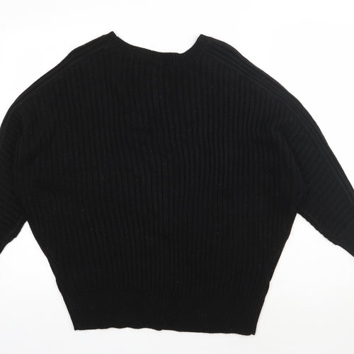 Dorothy Perkins Womens Black Round Neck  Acrylic Pullover Jumper Size 14