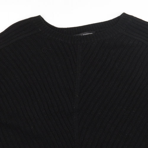 Dorothy Perkins Womens Black Round Neck  Acrylic Pullover Jumper Size 14