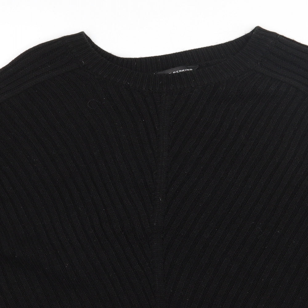 Dorothy Perkins Womens Black Round Neck  Acrylic Pullover Jumper Size 14