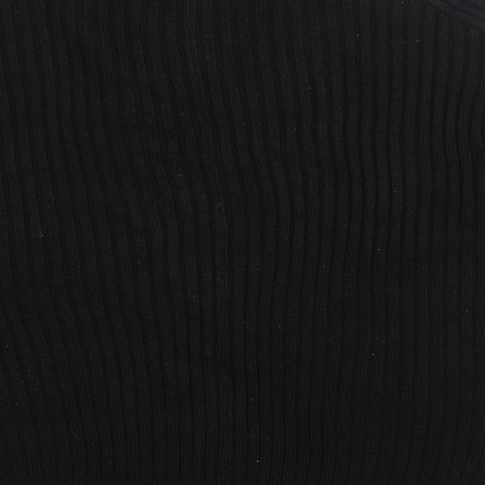 Dorothy Perkins Womens Black Round Neck  Acrylic Pullover Jumper Size 14