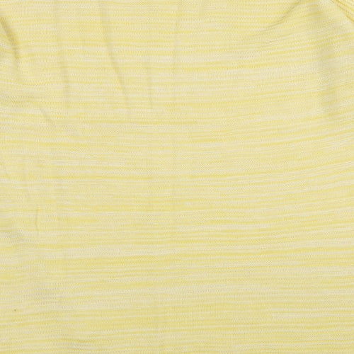 Peacocks Womens Yellow Boat Neck Striped Acrylic Pullover Jumper Size M