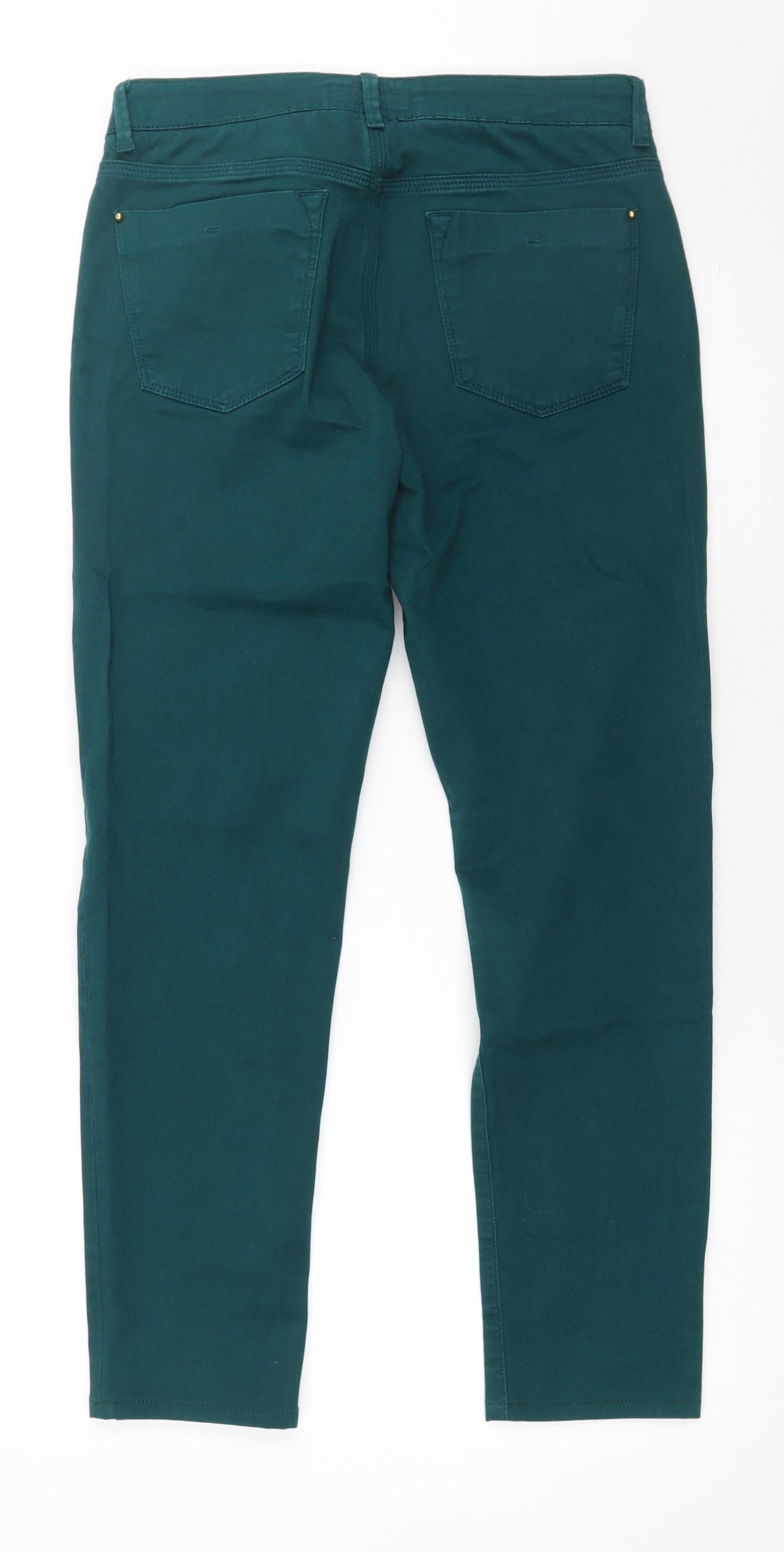 Massimo Dutti Womens Green  Cotton Skinny Jeans Size 8 L26 in Regular Button
