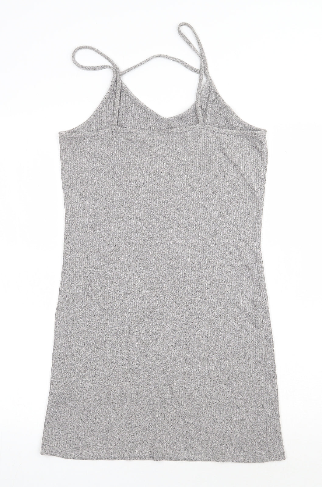 Topshop Womens Grey  Viscose Slip Dress  Size 14  V-Neck Pullover