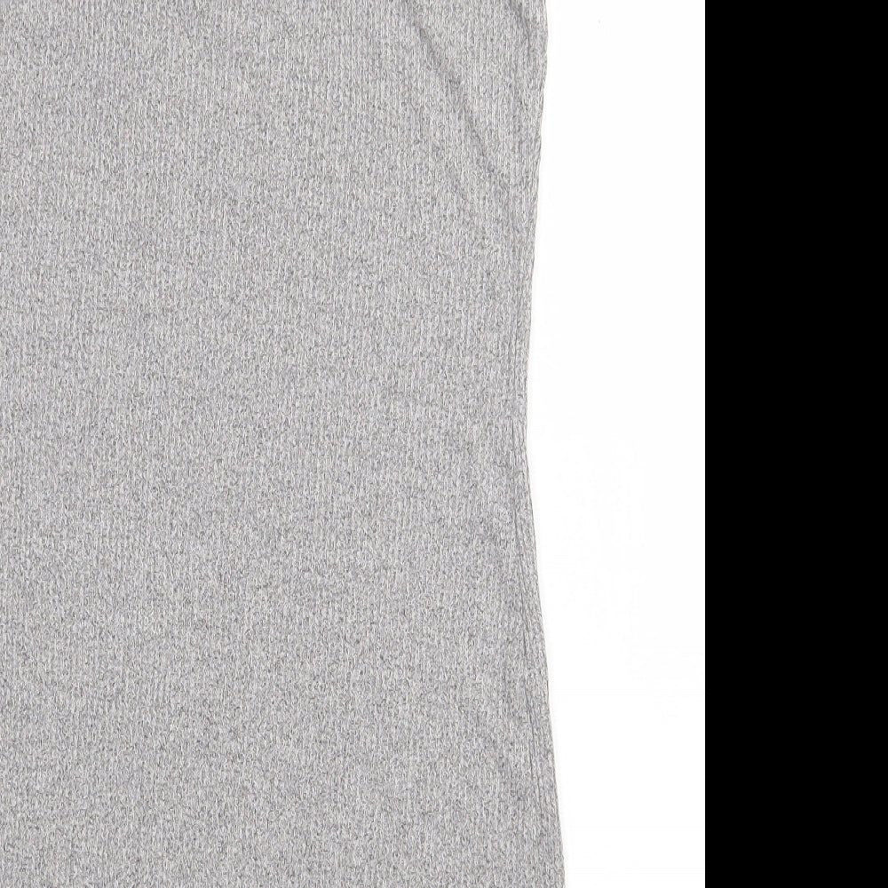 Topshop Womens Grey  Viscose Slip Dress  Size 14  V-Neck Pullover