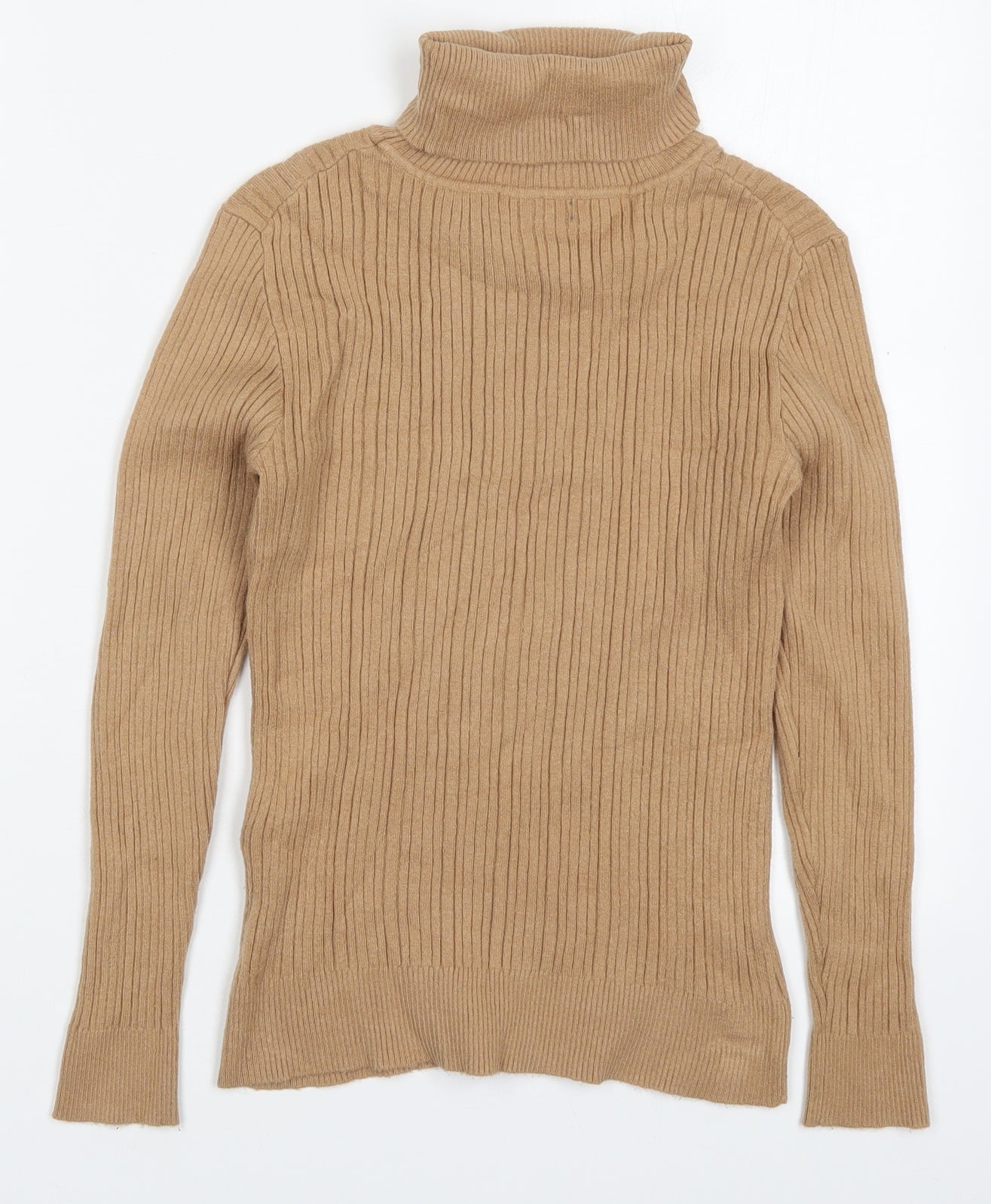 Primark Womens Beige Roll Neck  Viscose Pullover Jumper Size 14