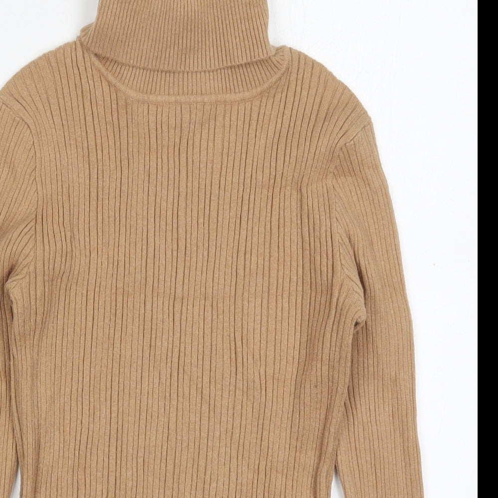 Primark Womens Beige Roll Neck  Viscose Pullover Jumper Size 14