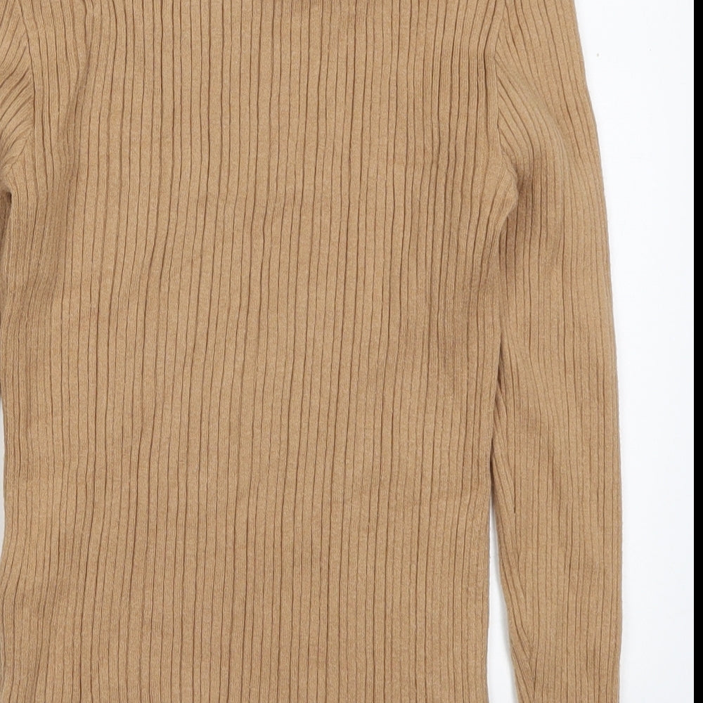 Primark Womens Beige Roll Neck  Viscose Pullover Jumper Size 14