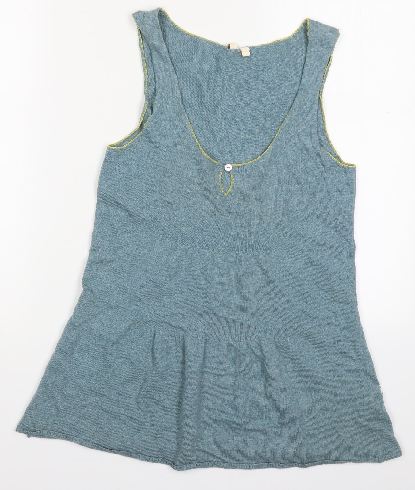 White Stuff Womens Blue  Viscose Basic Tank Size 10 V-Neck