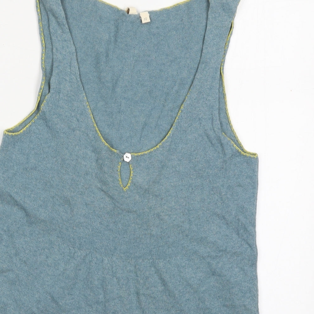 White Stuff Womens Blue  Viscose Basic Tank Size 10 V-Neck