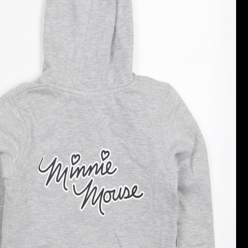 Primark Girls Grey  Cotton Pullover Hoodie Size 7-8 Years  Pullover - Minnie Mouse