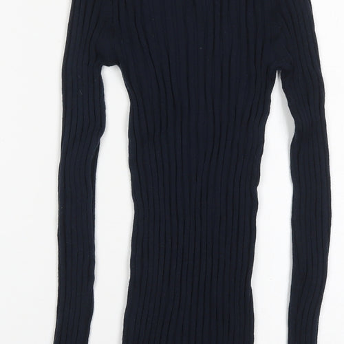 NEXT Womens Blue Round Neck  Nylon Pullover Jumper Size 6