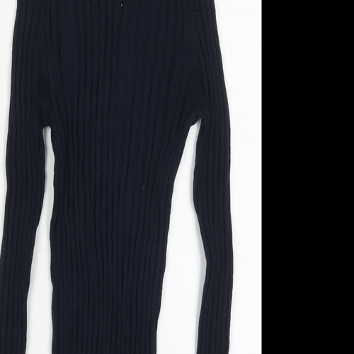 NEXT Womens Blue Round Neck  Nylon Pullover Jumper Size 6