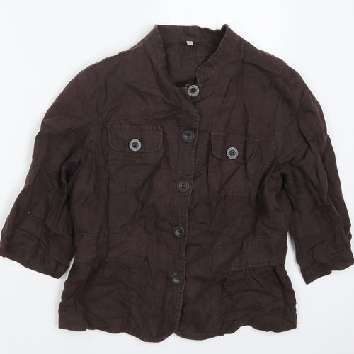 Debenhams Womens Brown   Jacket  Size 14  Button