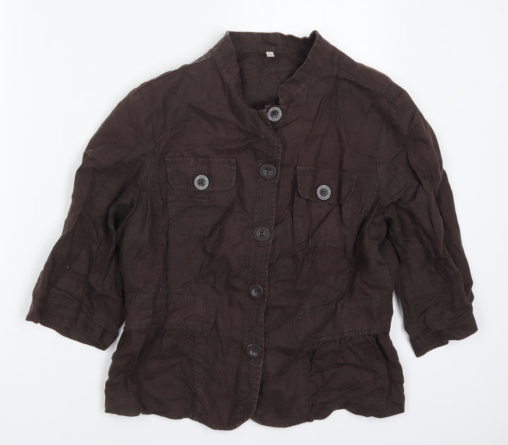 Debenhams Womens Brown Jacket Size 14 Button