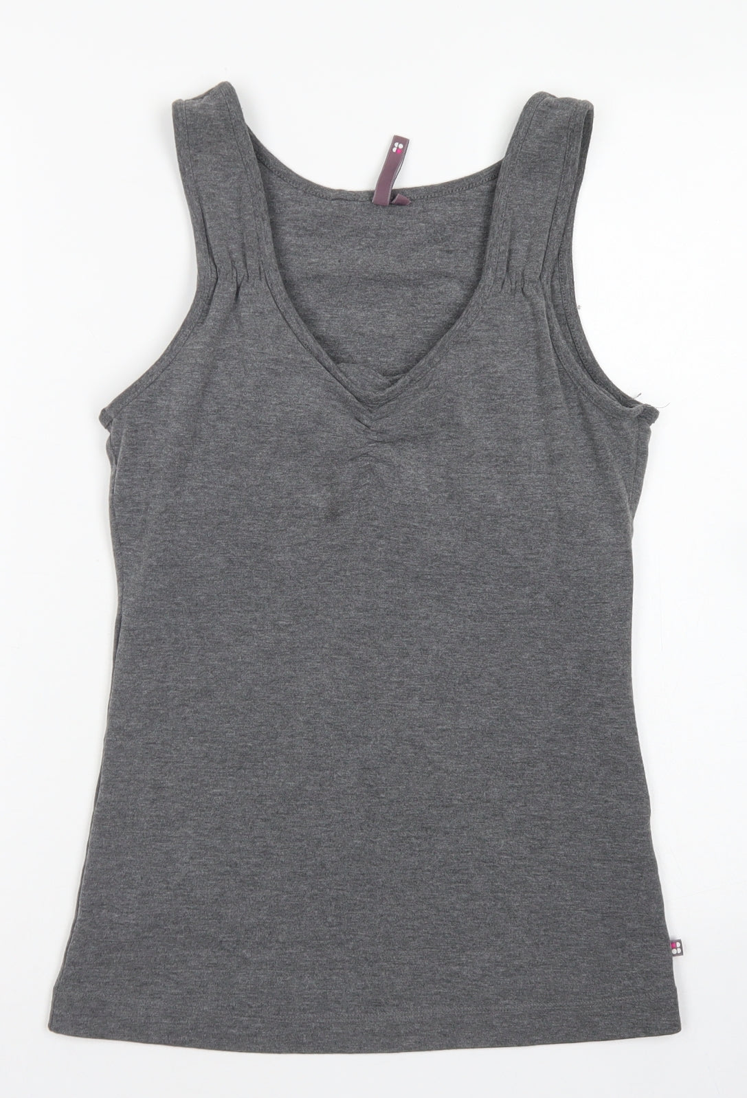 Sweaty Betty Womens Grey  Polyester Basic Tank Size S V-Neck