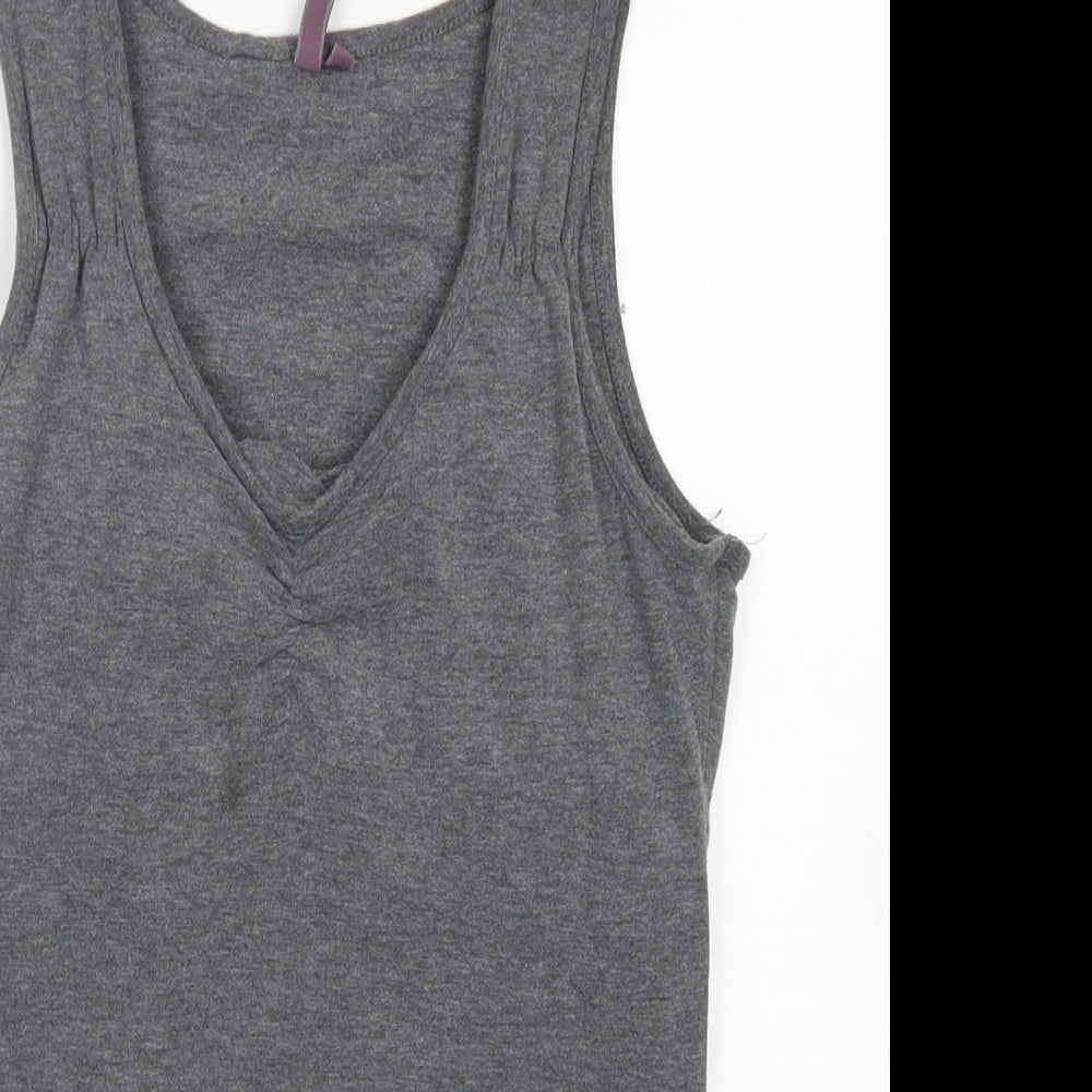 Sweaty Betty Womens Grey  Polyester Basic Tank Size S V-Neck