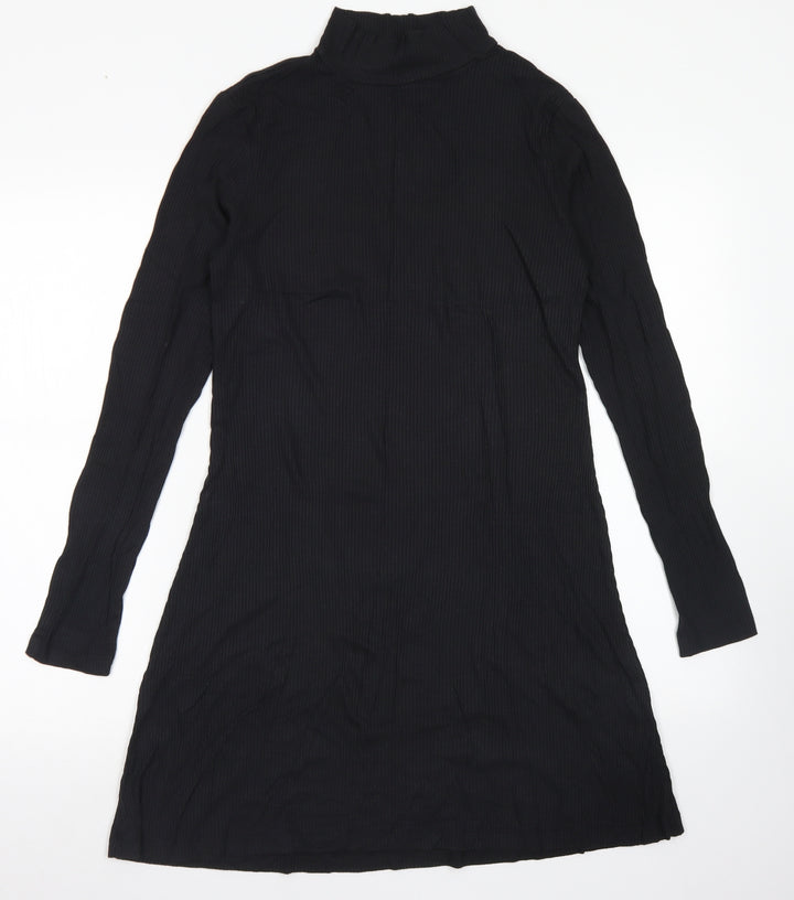 Divided Womens Black  Viscose Fit & Flare  Size M  Mock Neck