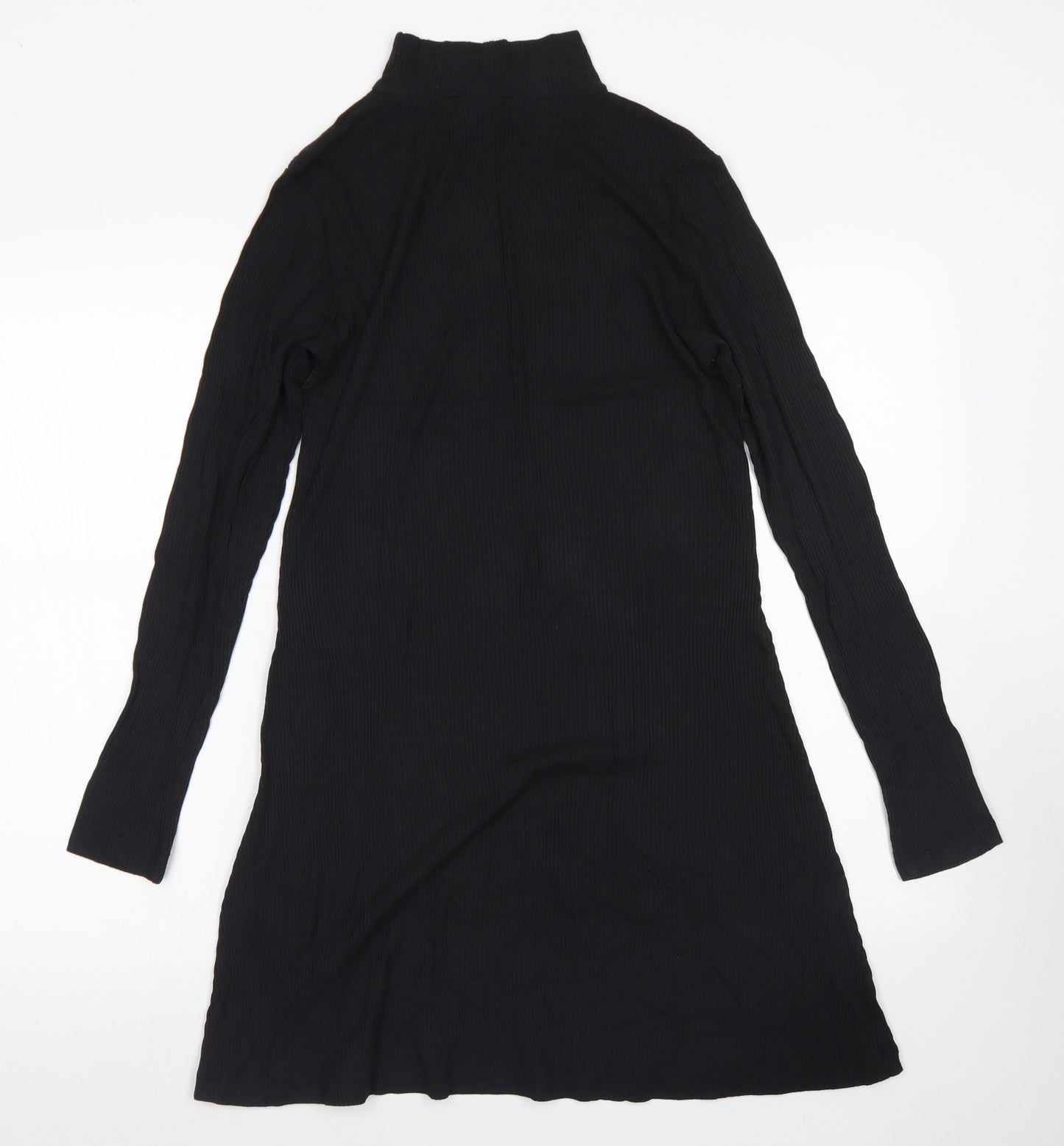 Divided Womens Black  Viscose Fit & Flare  Size M  Mock Neck