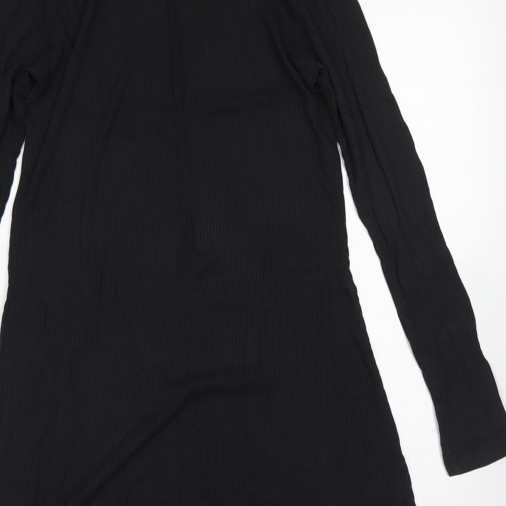 Divided Womens Black  Viscose Fit & Flare  Size M  Mock Neck