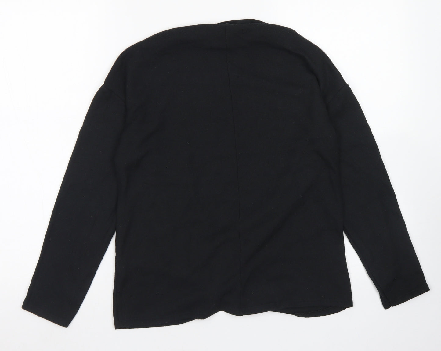 George Womens Black  Polyester Basic T-Shirt Size 10 Boat Neck - knot front