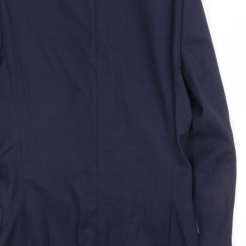 Zara Mens Blue  Wool Jacket Suit Jacket Size 38
