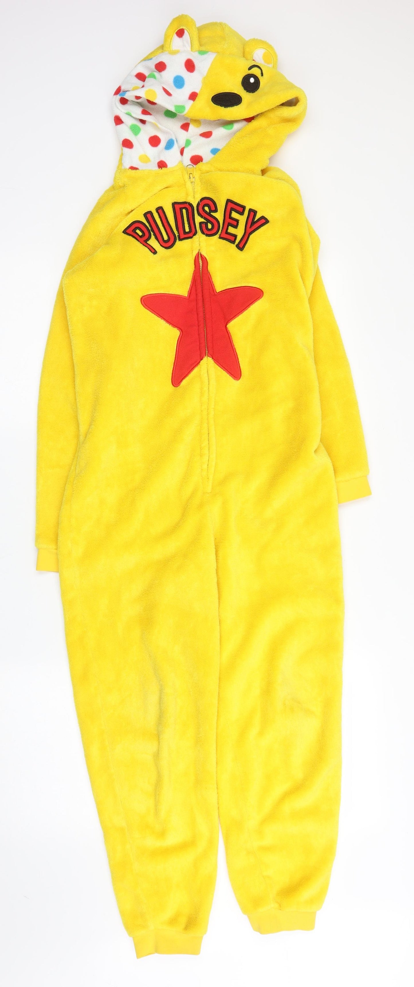 George Boys Yellow Solid Polyester  One Piece Size 11-12 Years  Zip - Pudsey