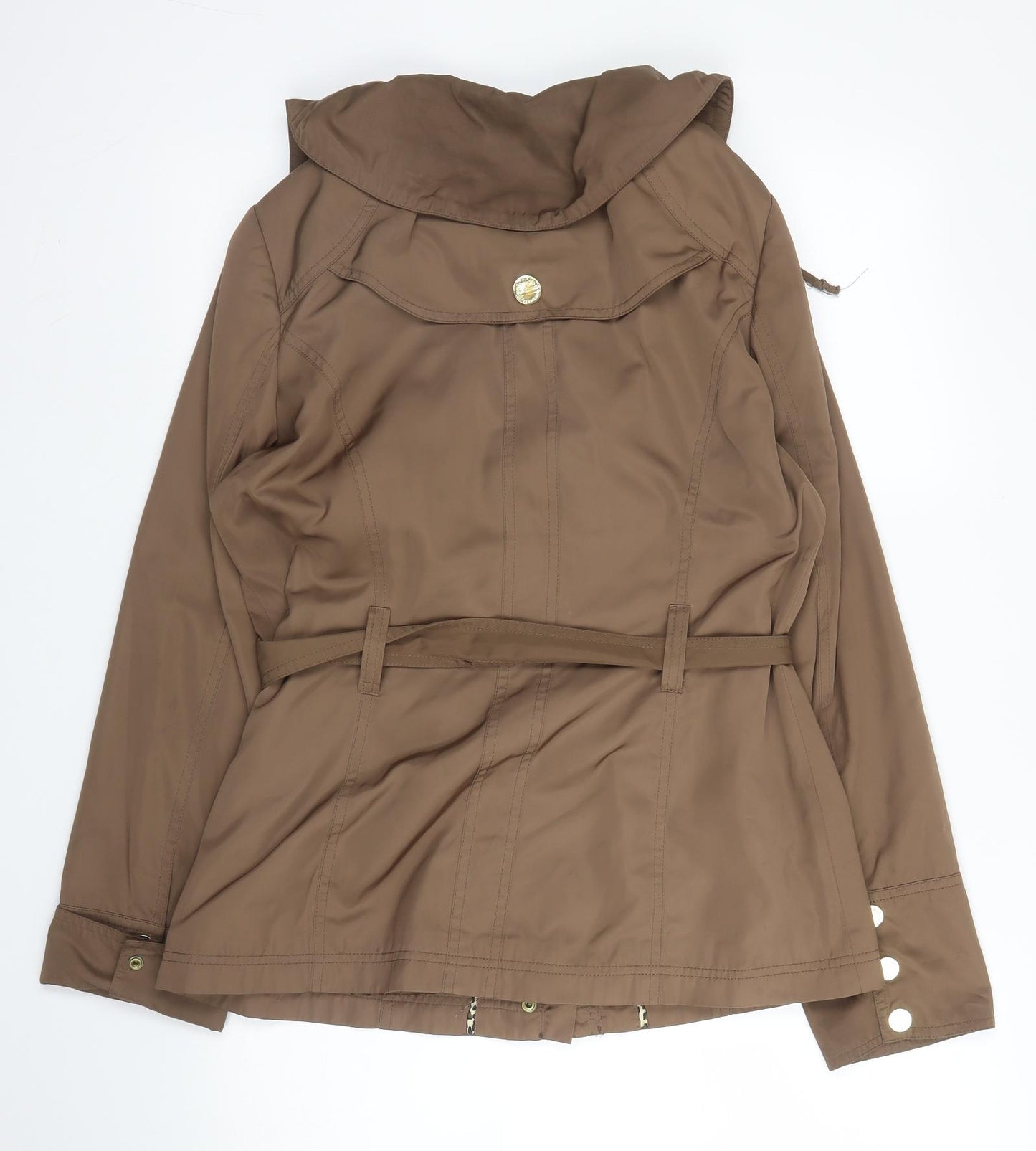 Debenhams Womens Brown   Military Jacket Coat Size 14  Zip