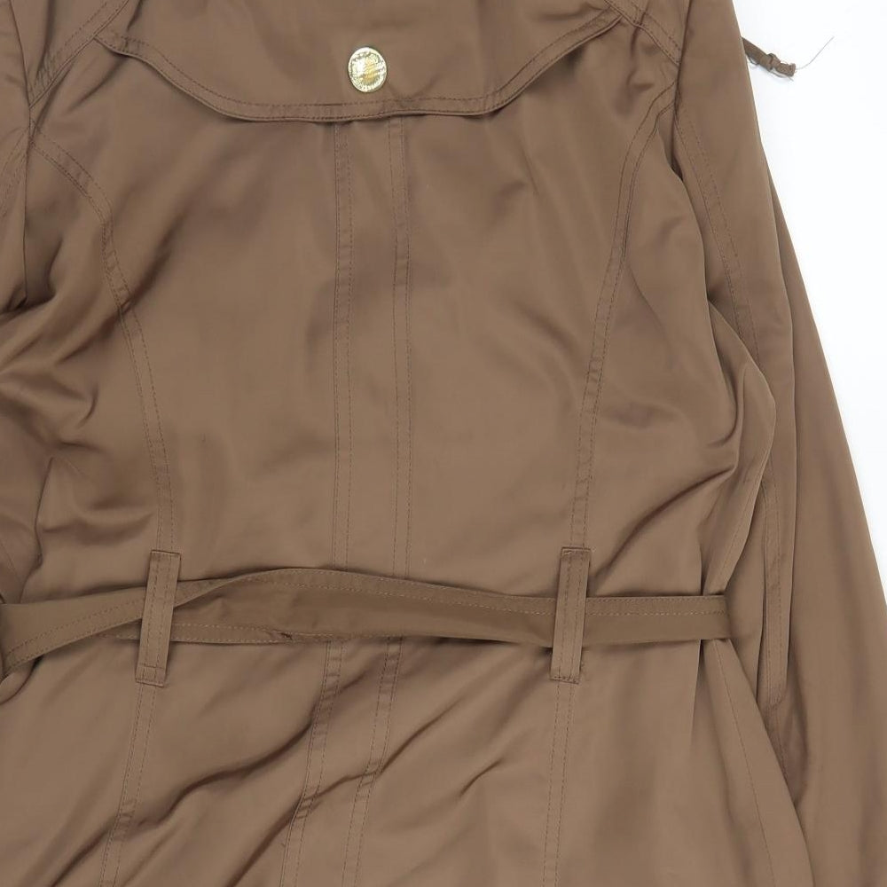 Debenhams Womens Brown   Military Jacket Coat Size 14  Zip
