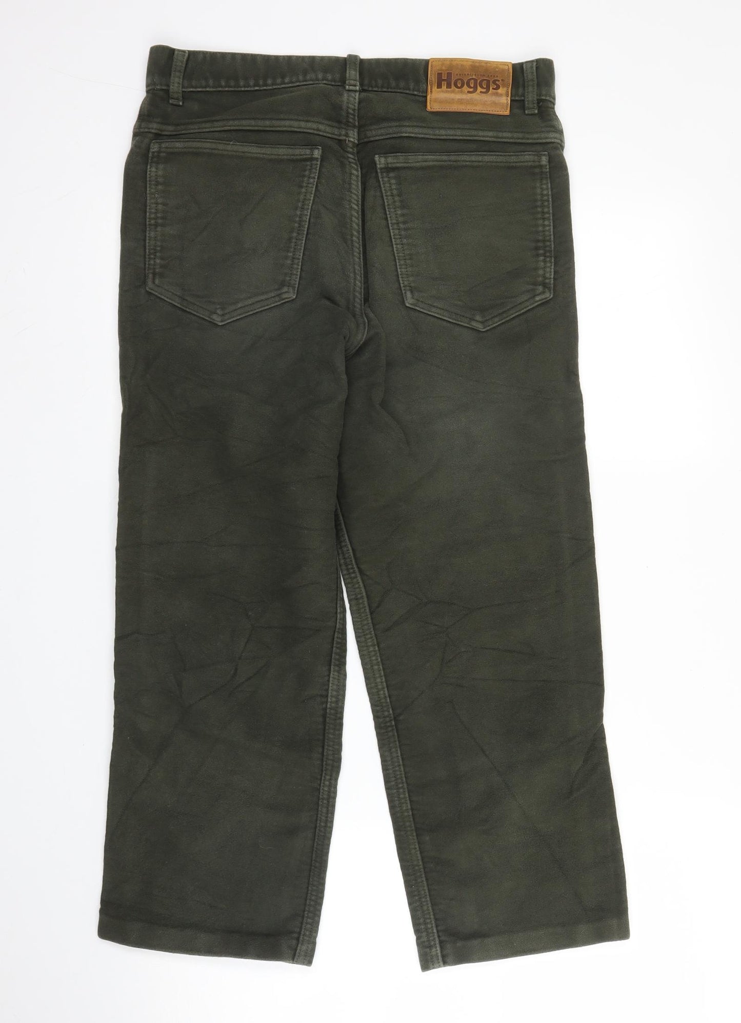 Hoggs of Fife Mens Green  Cotton Capri Trousers Size 30 L23 in Regular Zip