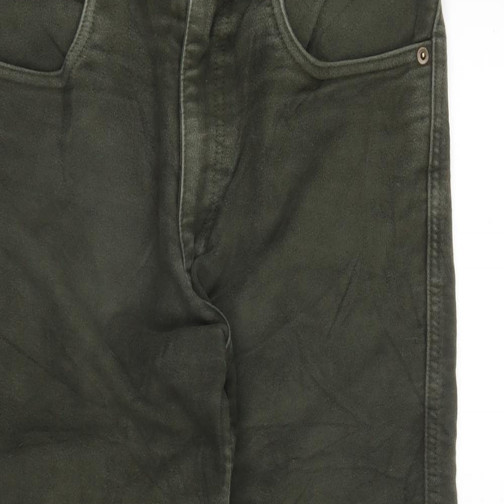 Hoggs of Fife Mens Green  Cotton Capri Trousers Size 30 L23 in Regular Zip