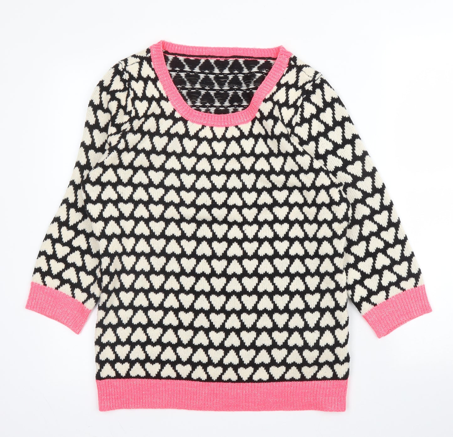 Primark Womens Pink Scoop Neck  Acrylic Pullover Jumper Size 14