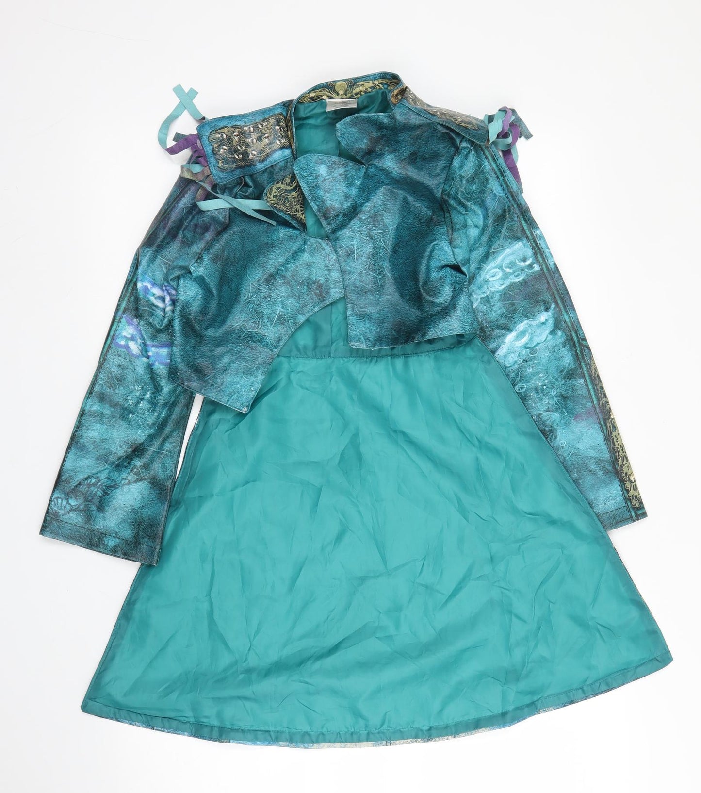 Disney Girls Blue V-Neck  Polyester Cape Jumper Size 7 Years   - Fancy dress
