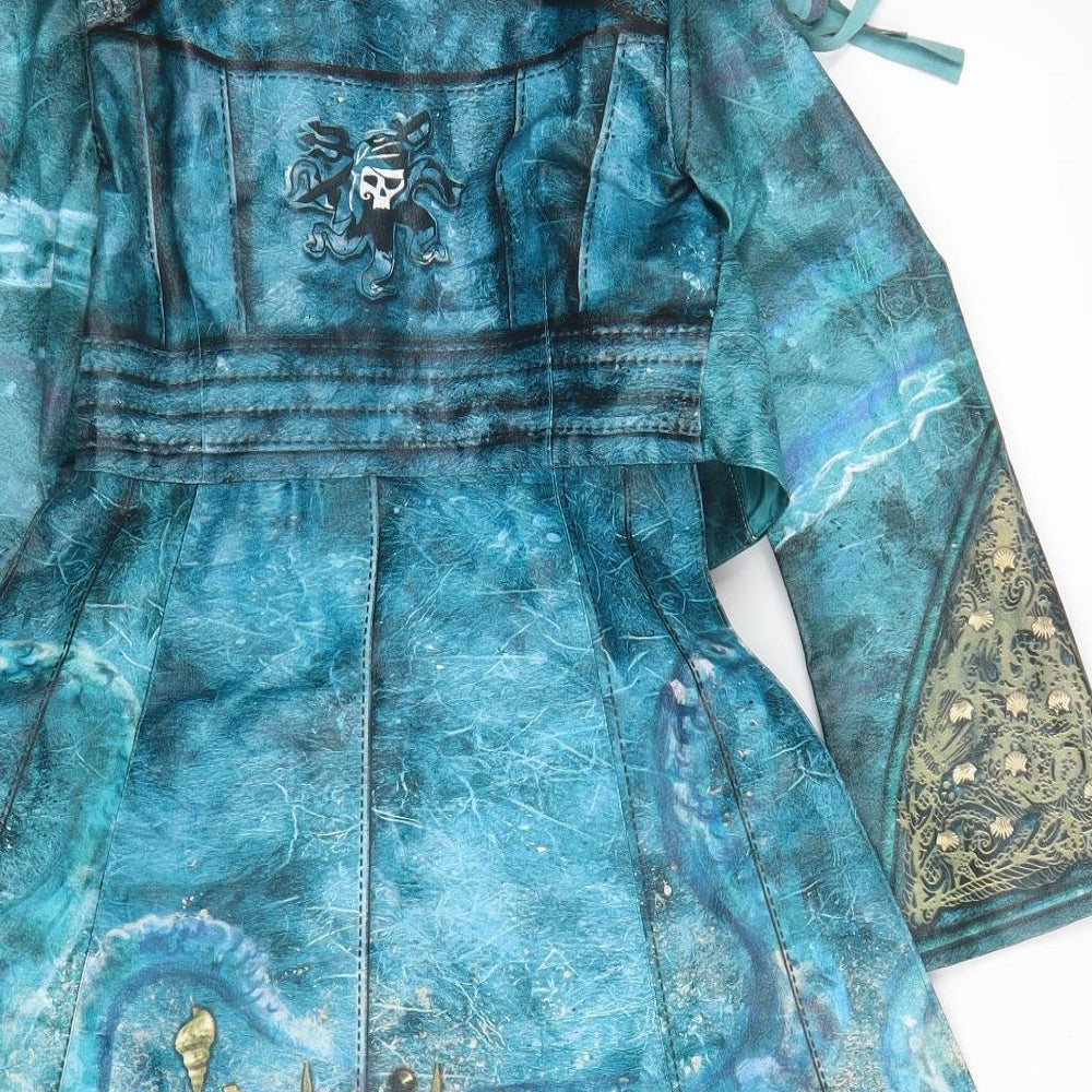 Disney Girls Blue V-Neck  Polyester Cape Jumper Size 7 Years   - Fancy dress