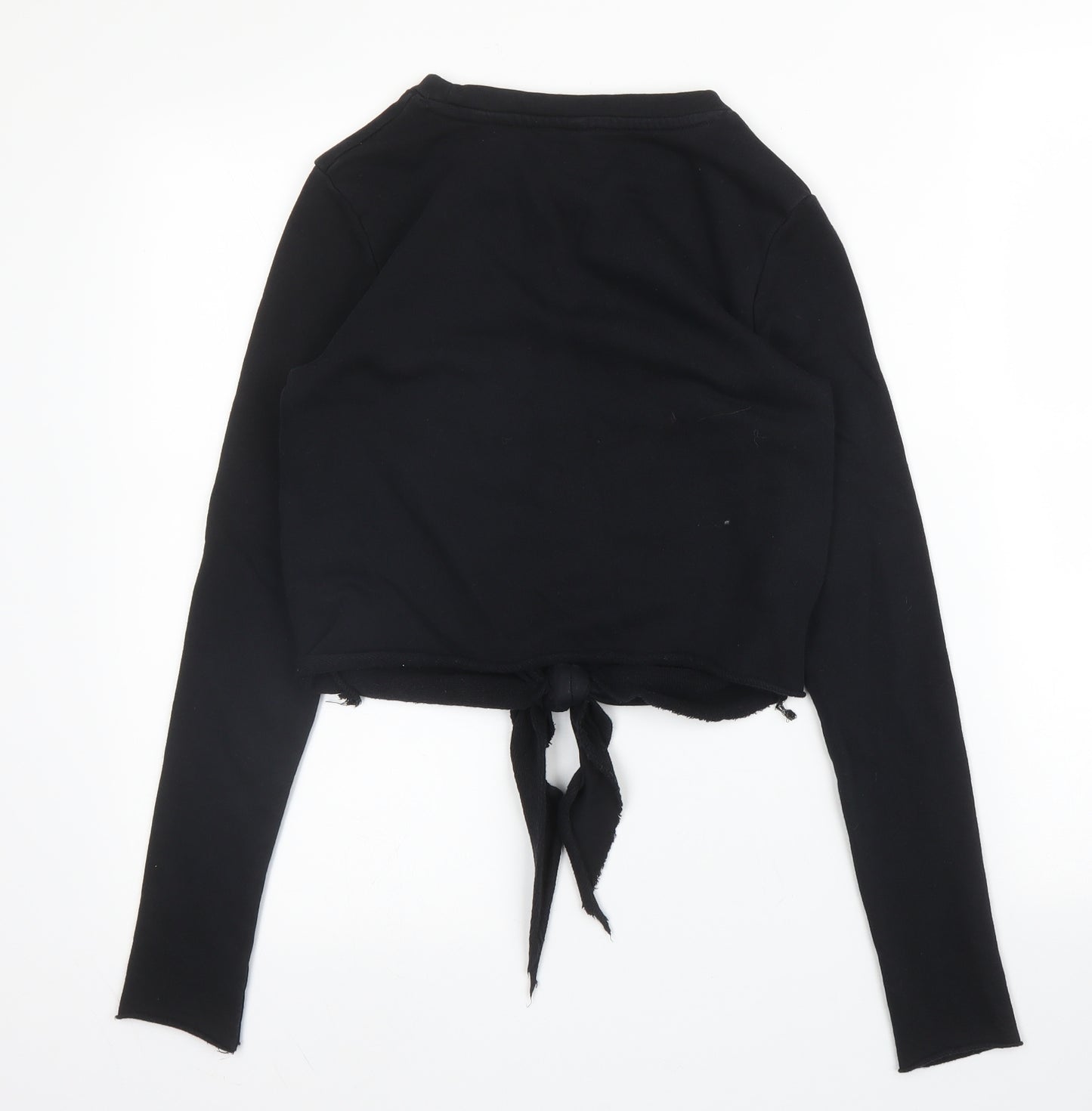 H&M Womens Black Round Neck  Cotton Pullover Jumper Size XS