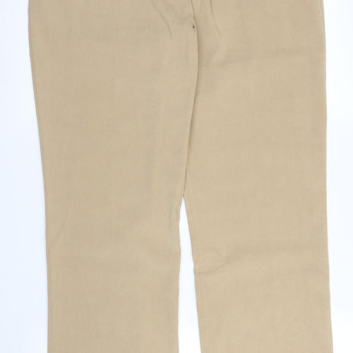 Casual Comfort Womens Beige  Polyester Trousers  Size 16 L30 in Regular