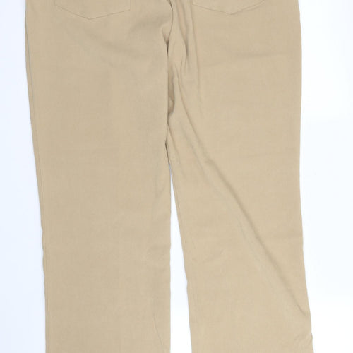 Casual Comfort Womens Beige  Polyester Trousers  Size 16 L30 in Regular