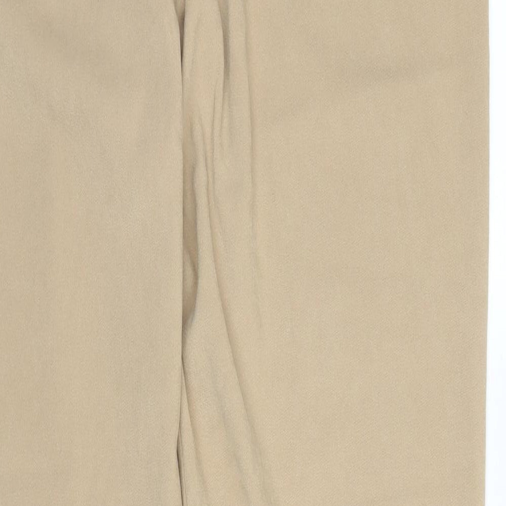 Casual Comfort Womens Beige  Polyester Trousers  Size 16 L30 in Regular