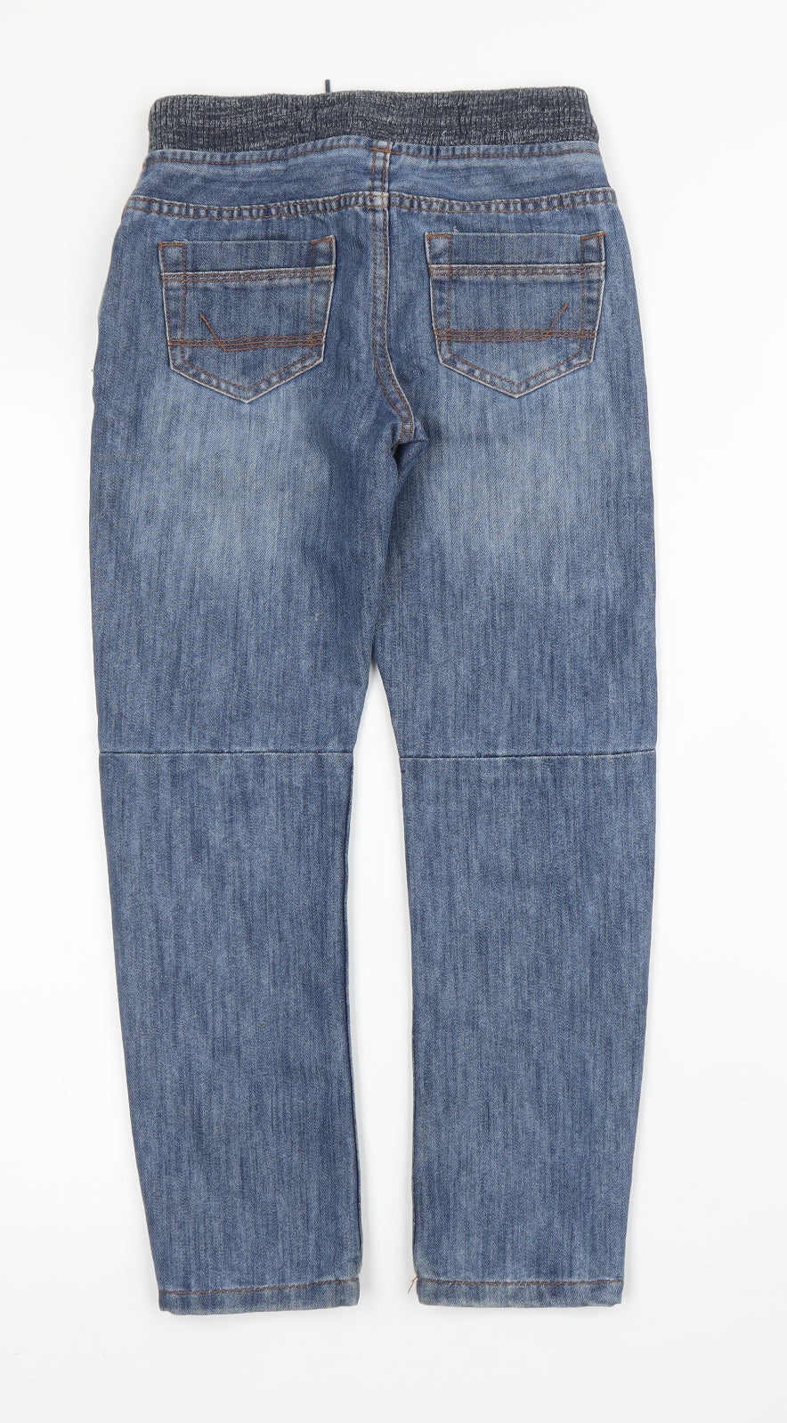 Primark Boys Blue  Cotton Straight Jeans Size 8 Years L23 in Regular Drawstring