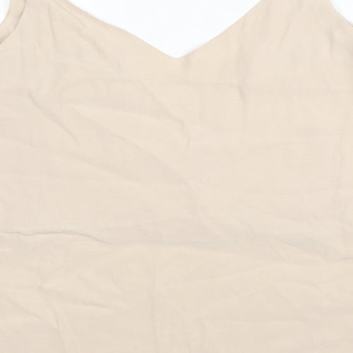 H&M Womens Beige  Viscose Camisole Blouse Size 10 V-Neck
