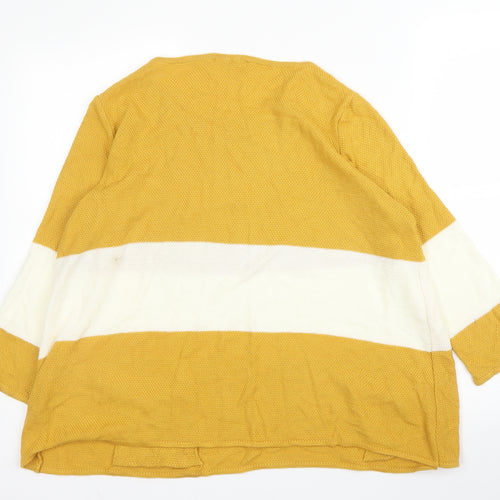 TU Womens Yellow Round Neck  Acrylic Pullover Jumper Size 14
