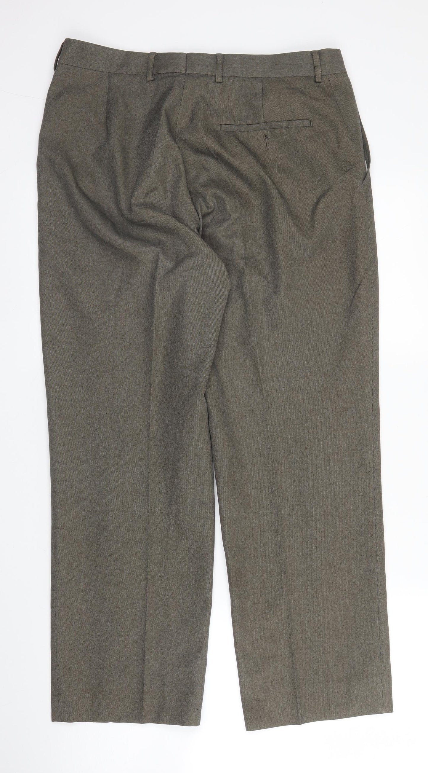 M&S Mens Brown  Polyester Trousers  Size 31 L27 in Regular Zip
