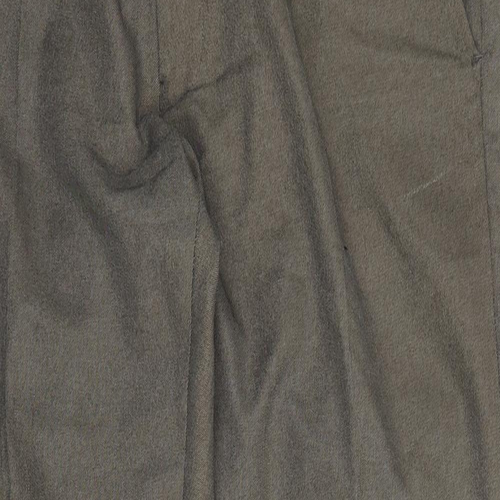M&S Mens Brown  Polyester Trousers  Size 31 L27 in Regular Zip