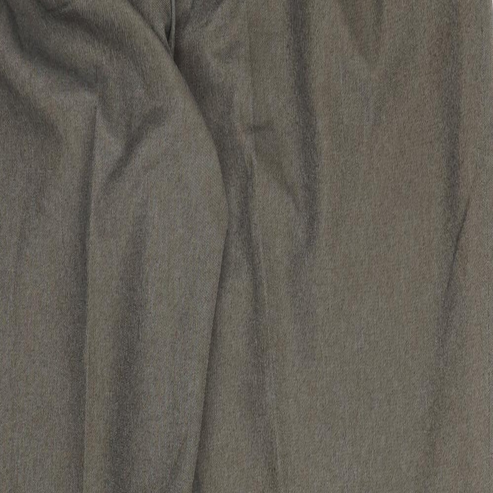 M&S Mens Brown  Polyester Trousers  Size 31 L27 in Regular Zip