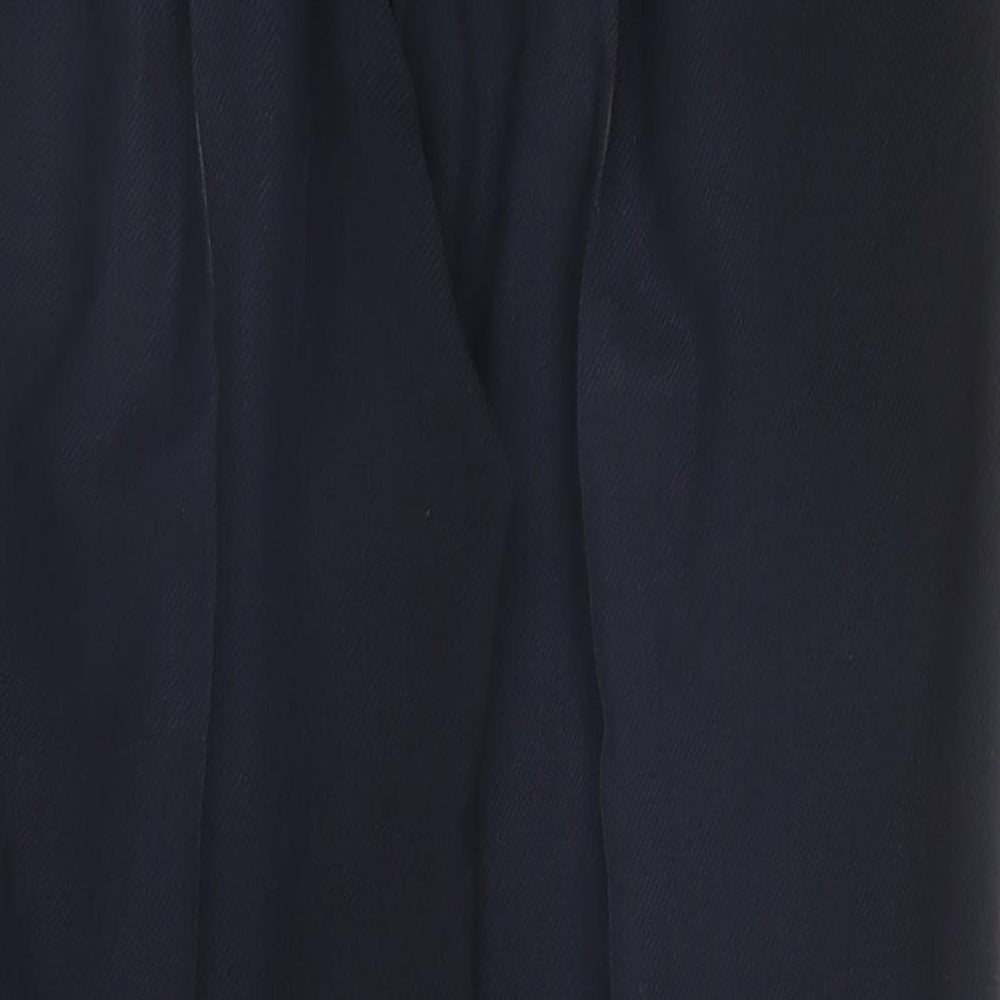 M&S Mens Blue  Wool Trousers  Size 32 in L30 in Regular Zip