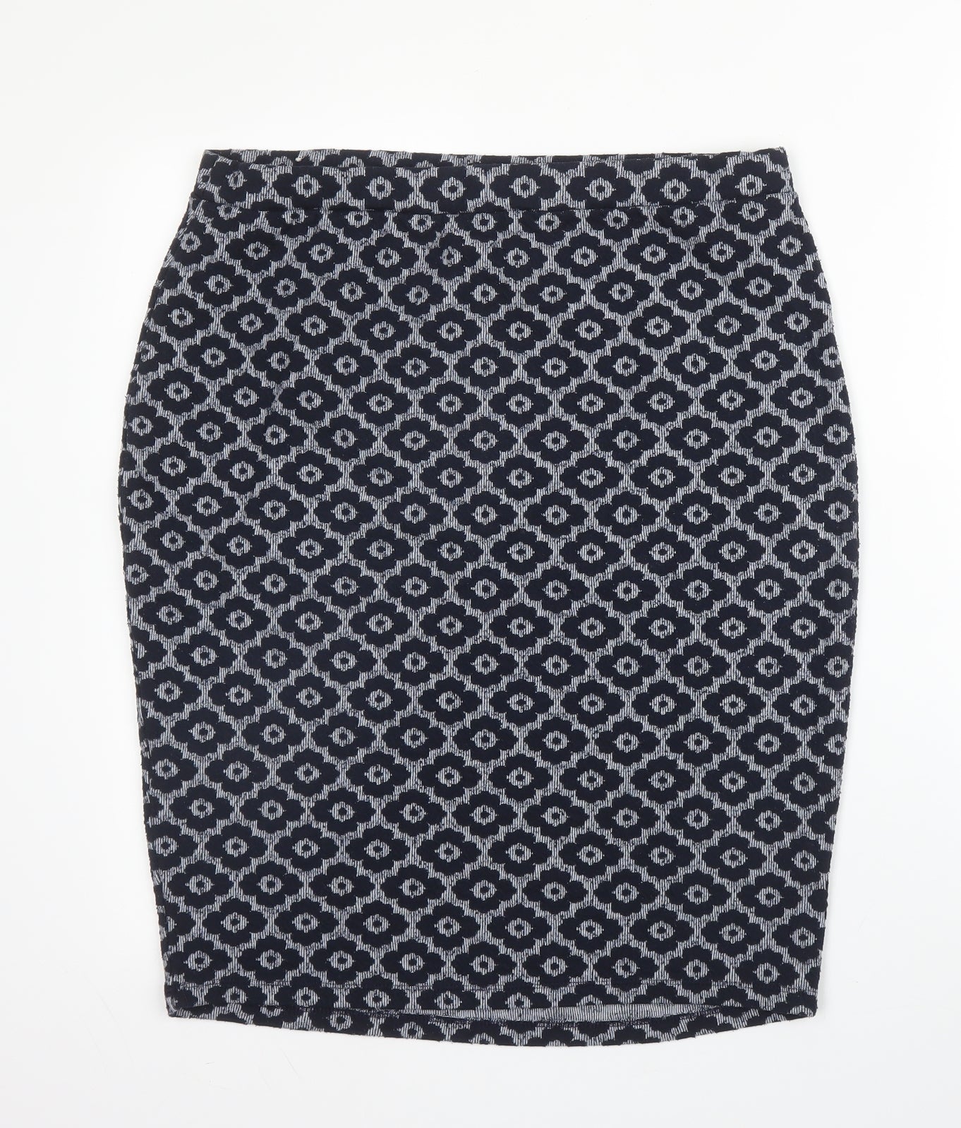 TU Womens Blue Floral Viscose Bandage Skirt Size 16